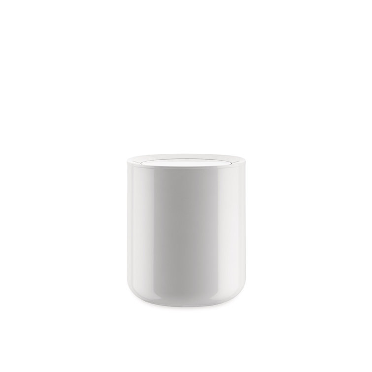 Minimalist White Plastic Bathroom Waste Bin