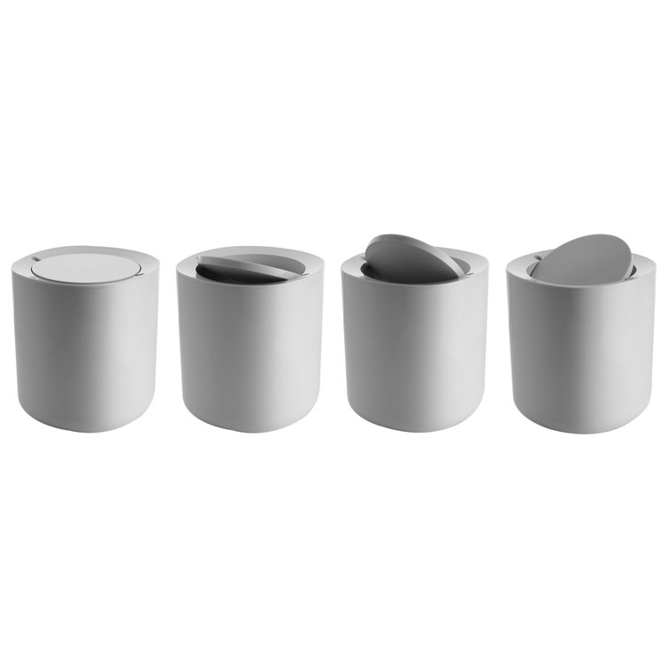 Minimalist White Plastic Bathroom Waste Bin