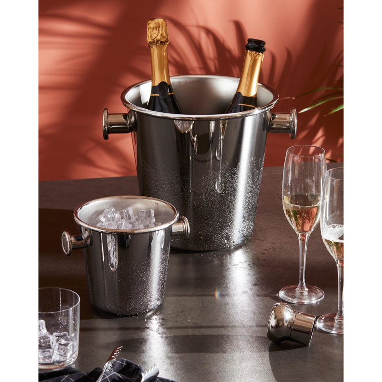 Alessi 5.5" Silver Stainless Steel Ice Bucket