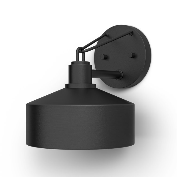 Textured Black Steel Industrial Outdoor Wall Lantern