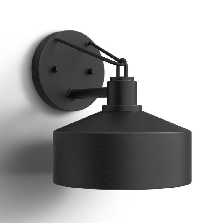 Textured Black Steel Industrial Outdoor Wall Lantern