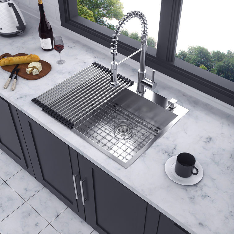 25'' Stainless Steel Single Bowl Drop-In Kitchen Sink