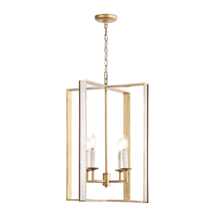 Antique Gold 18" Glass and Metal LED Pendant Light