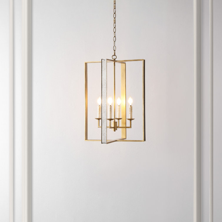 Antique Gold 18" Glass and Metal LED Pendant Light