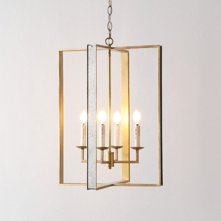 Antique Gold 18" Glass and Metal LED Pendant Light