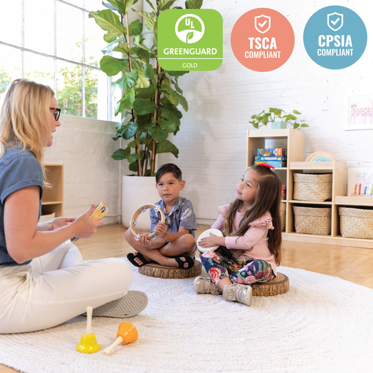 Natural Birch Wood 6-Cube Kids Storage Cabinet