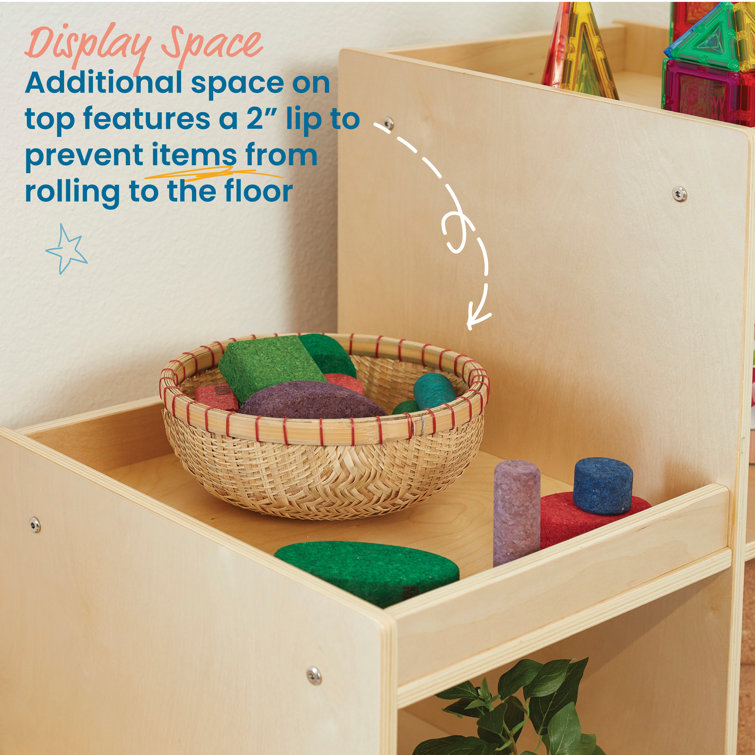 Natural Birch Wood 6-Cube Kids Storage Cabinet