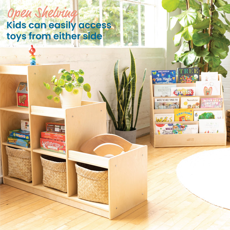 Natural Birch Wood 6-Cube Kids Storage Cabinet