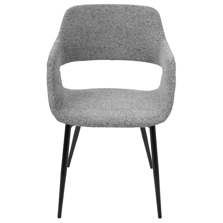 Margarite Grey Faux Leather and Metal Arm Chair Set