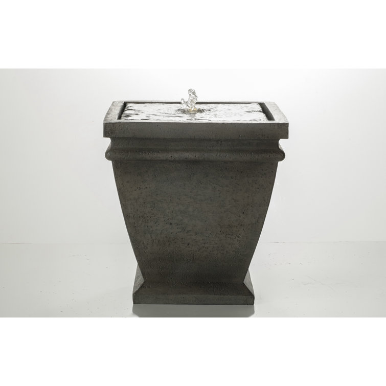 Brown Resin Solar Powered Floor Fountain with LED Light