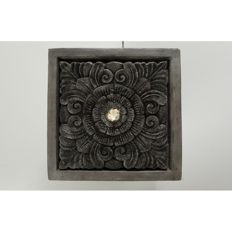 Brown Resin Solar Powered Floor Fountain with LED Light