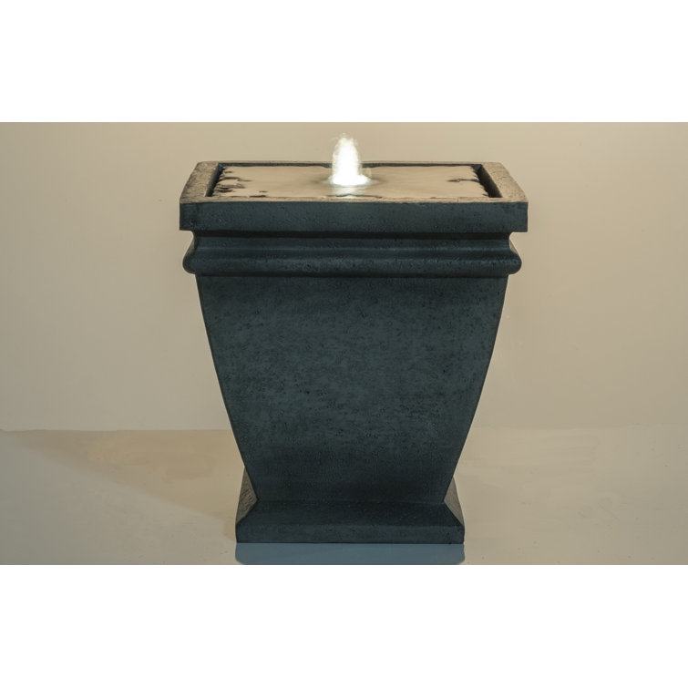 Brown Resin Solar Powered Floor Fountain with LED Light