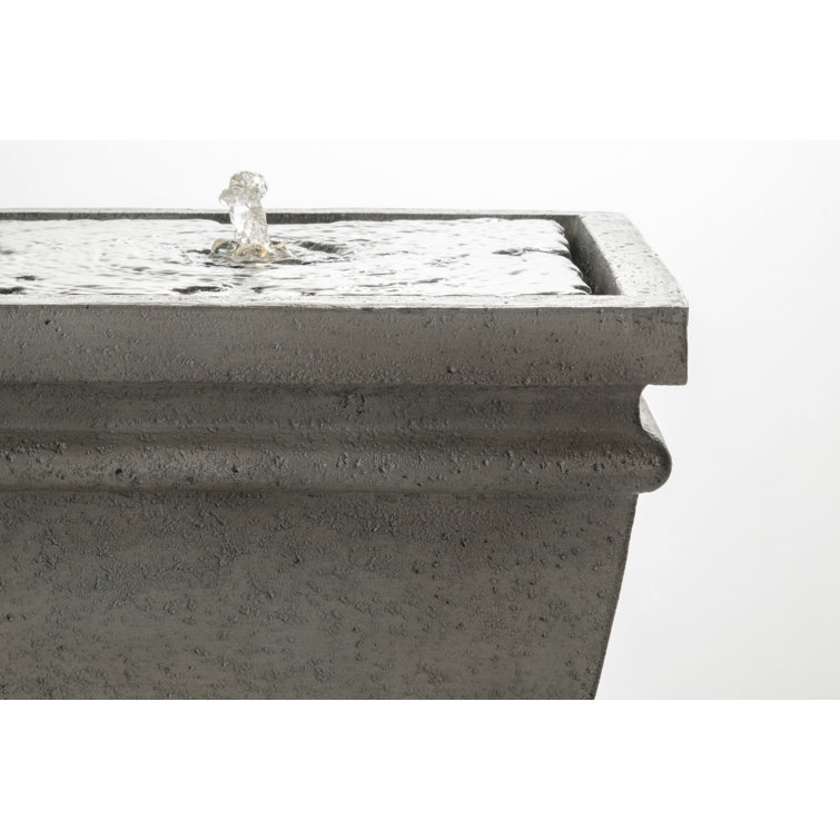 Brown Resin Solar Powered Floor Fountain with LED Light