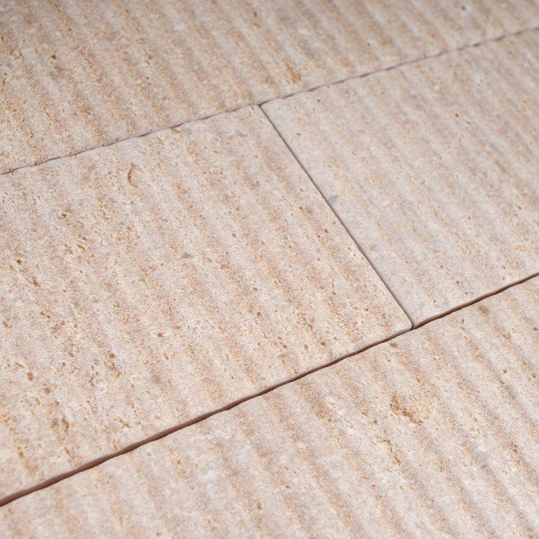 Beige 3" x 12" Ceramic Stone Look Subway Wall Tile