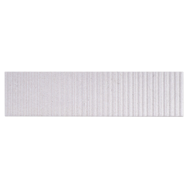 White Ceramic Stone Look Rectangular Wall Tile