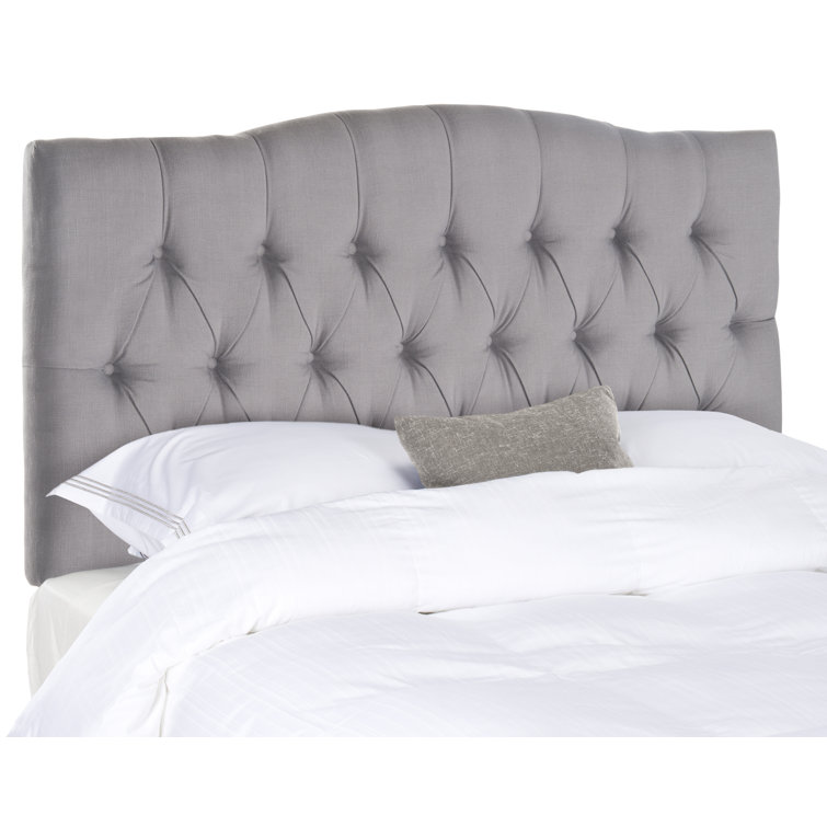 Beige Linen Tufted Queen Upholstered Headboard
