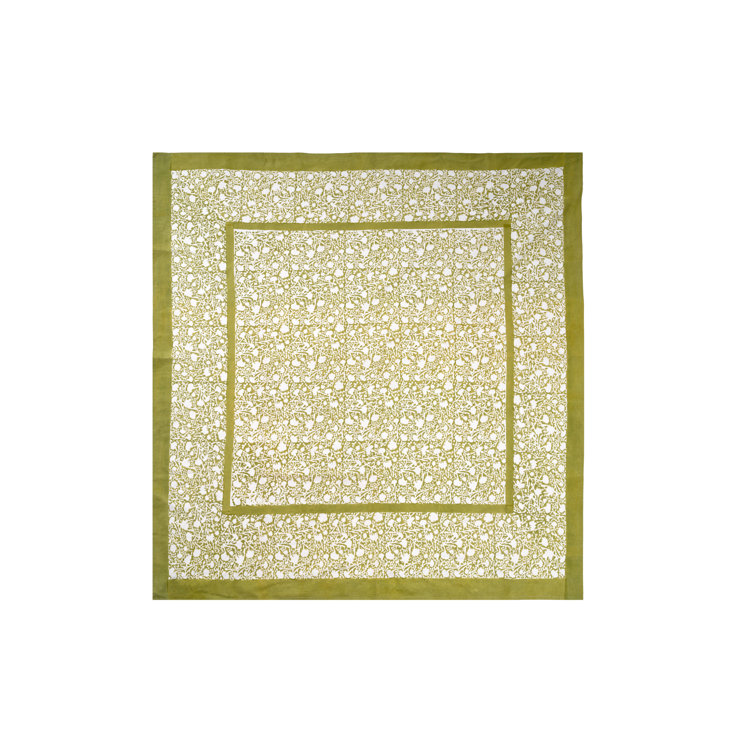 Meadows Vert 59" Square Fabric Tablecloth