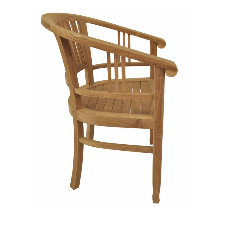 Elegant Captain Curve Solid Teak Outdoor Dining Chair