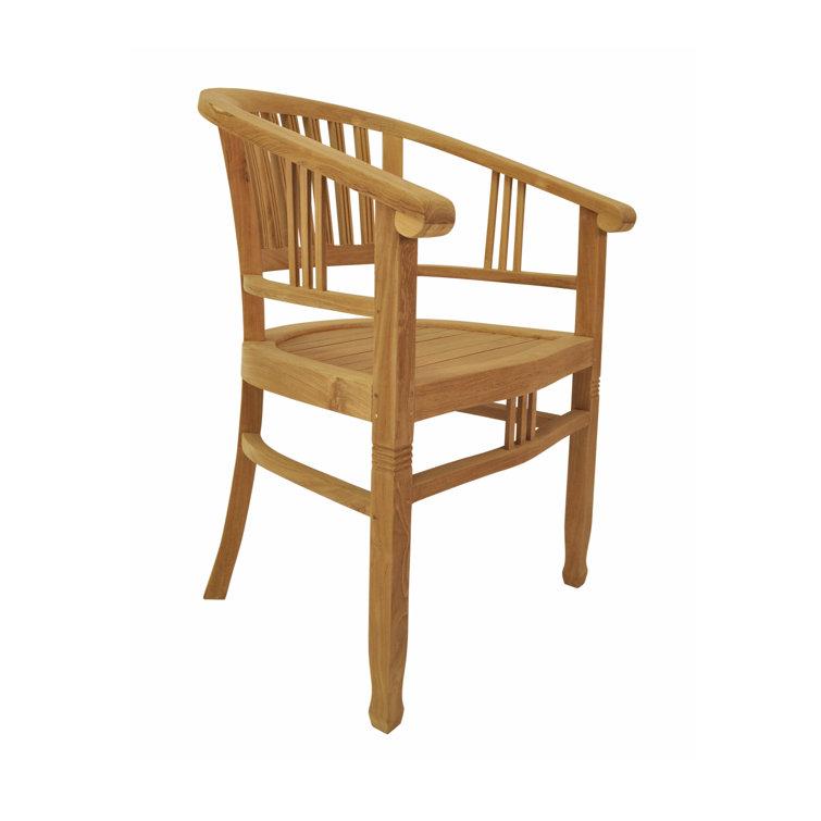 Elegant Captain Curve Solid Teak Outdoor Dining Chair