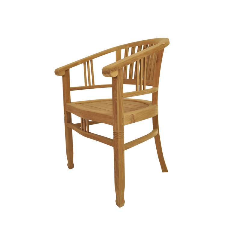 Elegant Captain Curve Solid Teak Outdoor Dining Chair