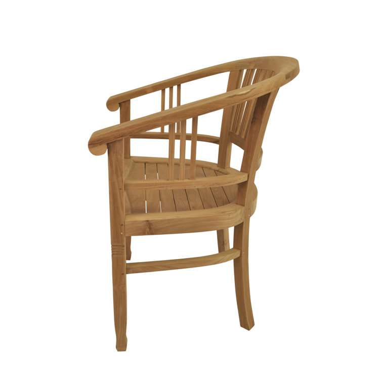 Elegant Captain Curve Solid Teak Outdoor Dining Chair