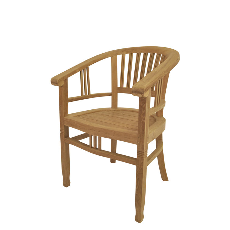 Elegant Captain Curve Solid Teak Outdoor Dining Chair