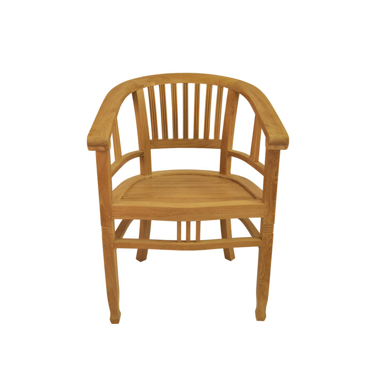 Elegant Captain Curve Solid Teak Outdoor Dining Chair