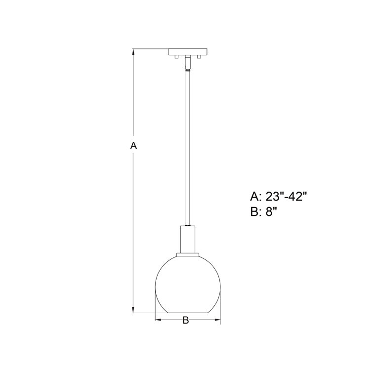 Marshall Matte Black Mini Pendant with Clear Glass Globe