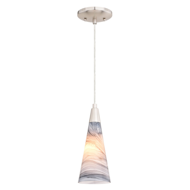Milano Satin Nickel Mini Cone Pendant Light