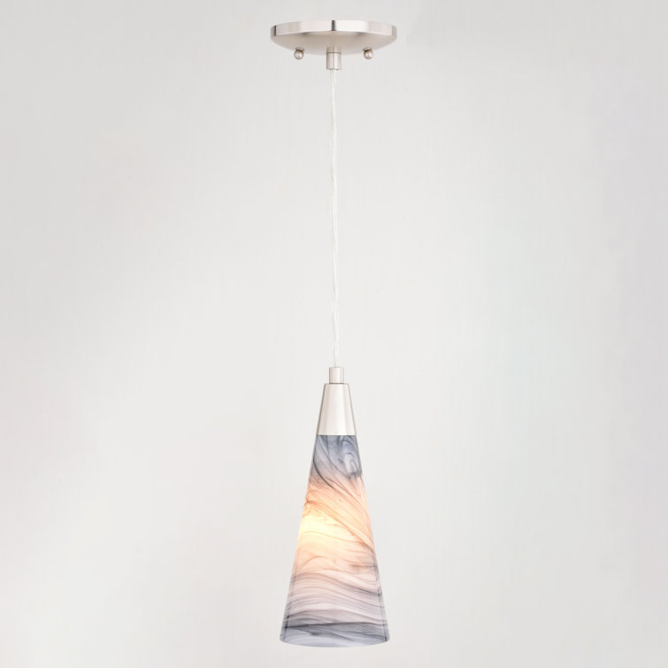 Milano Satin Nickel Mini Cone Pendant Light