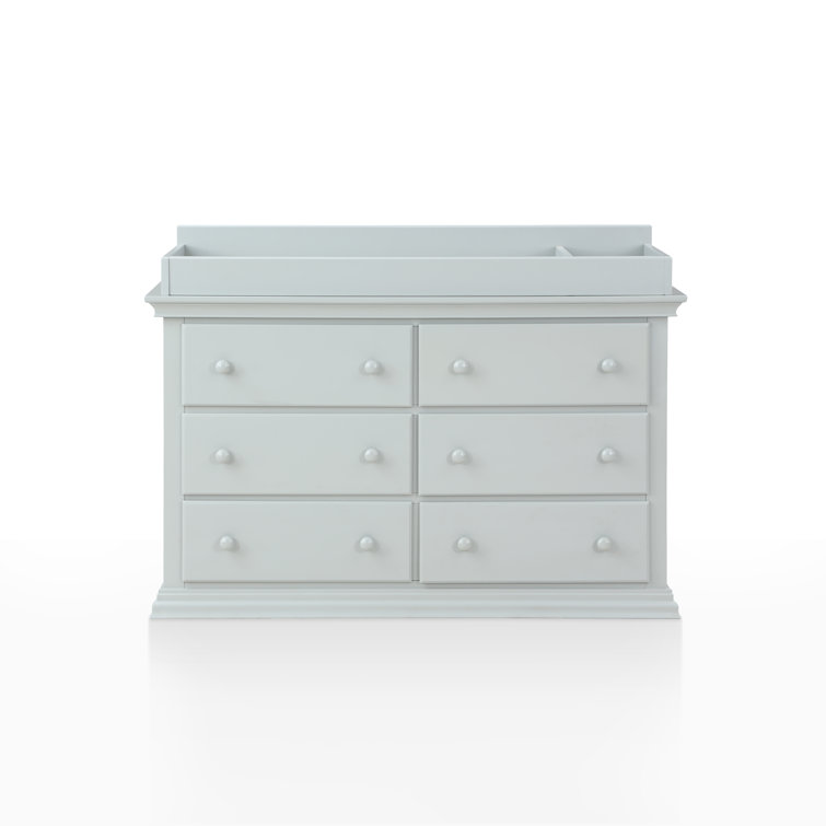 Gray Double Dresser with Dovetail Drawers and Ball Bearing Glides