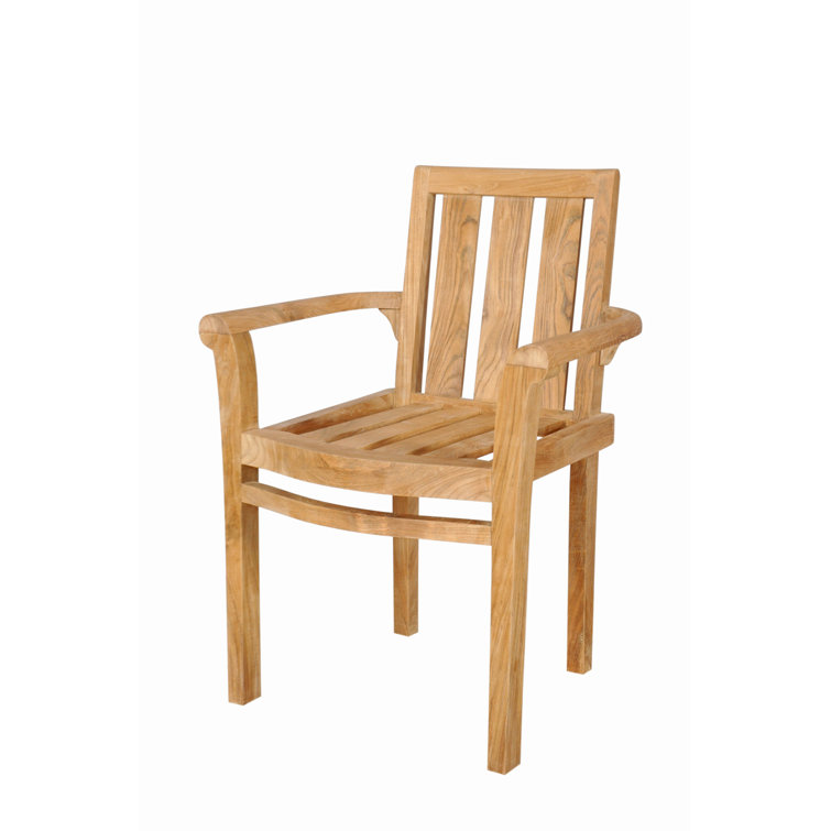 Natural Teak Outdoor Dining Armchair with Cushions