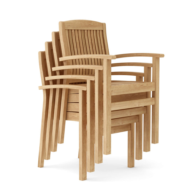 Bahama Natural Teak 9-Piece Outdoor Dining Set with Armchairs