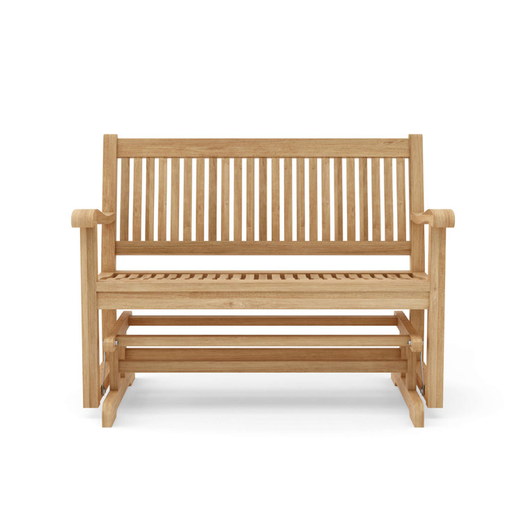 Natural Teak 4-Foot Outdoor Glider Bench