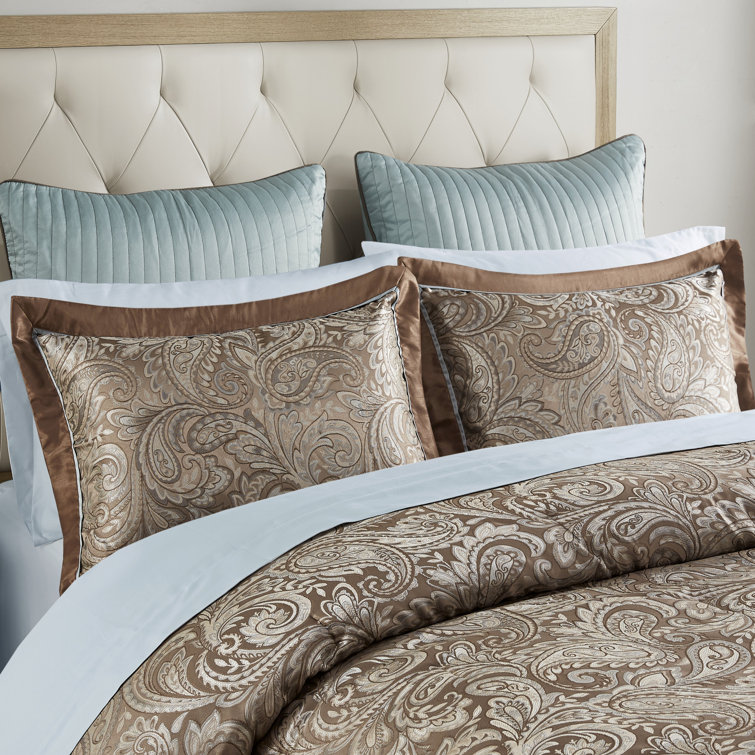 California King Blue Jacquard Cotton Comforter Set
