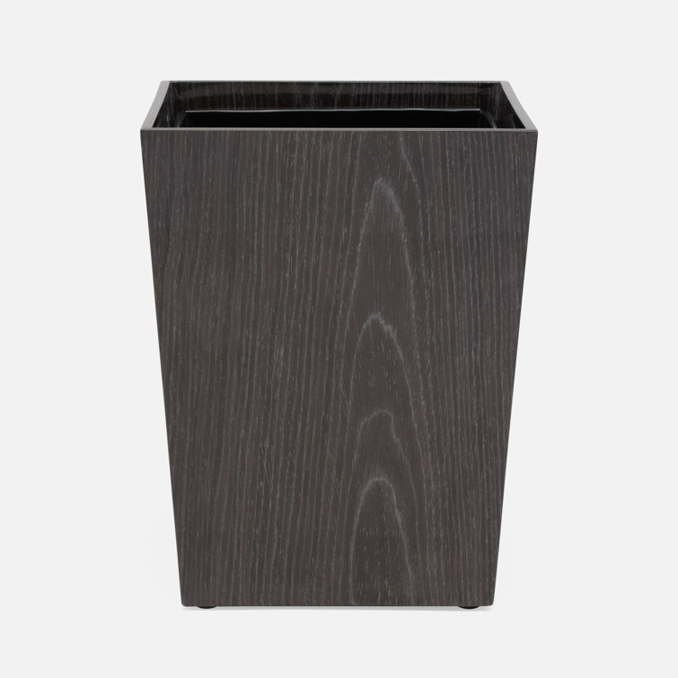 Dark Oak Square Tapered Wood Waste Basket