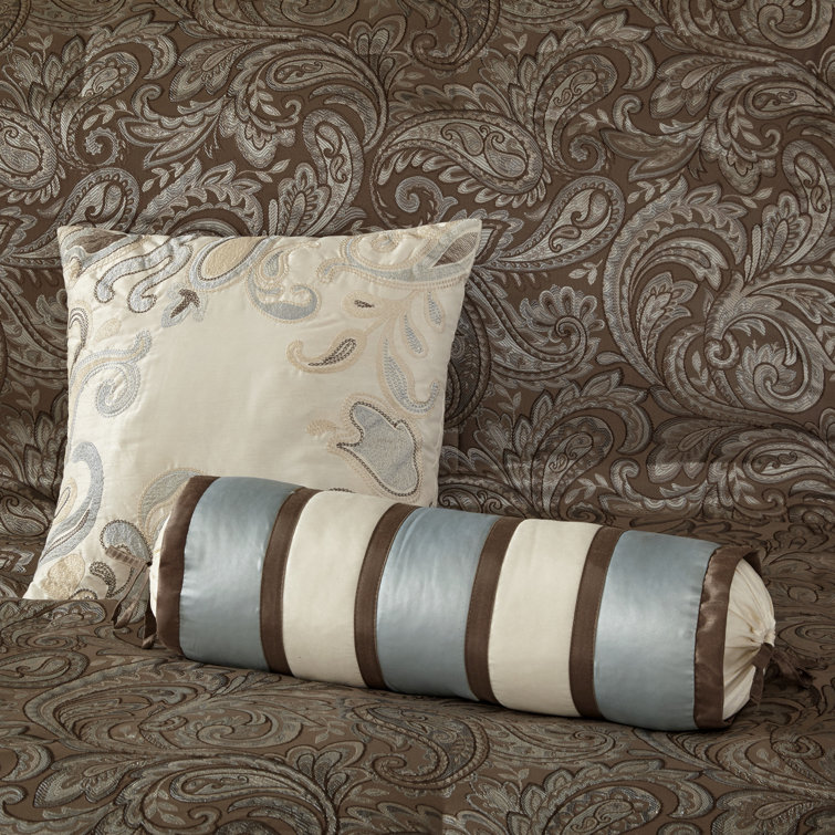 California King Blue Jacquard Cotton Comforter Set