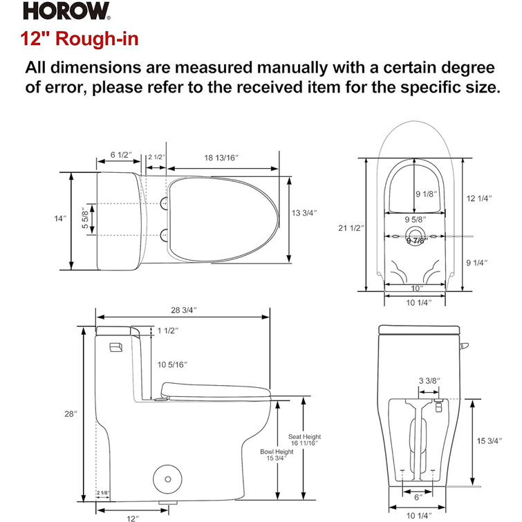 White Ceramic Elongated Dual Flush One-Piece Toilet