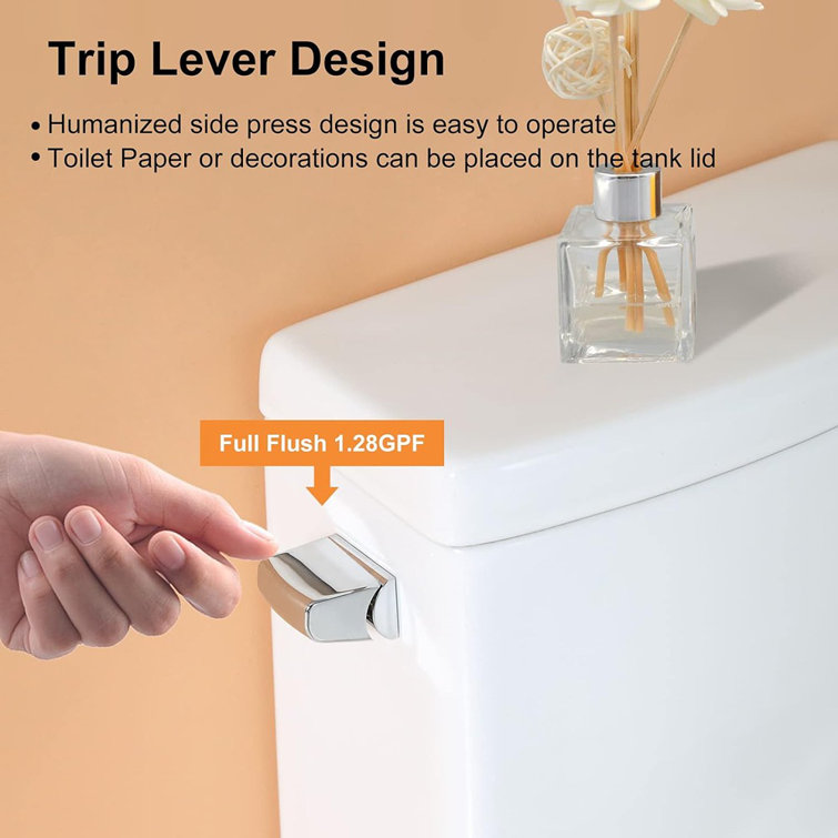 White Ceramic Elongated Dual Flush One-Piece Toilet