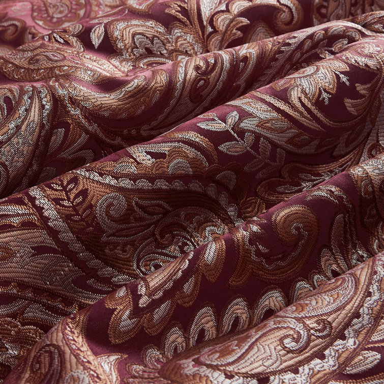 King Red Jacquard Cotton 12-Piece Comforter Set