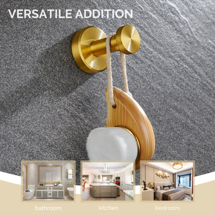 Brushed Gold Stainless Steel Wall Mounted Robe Hook