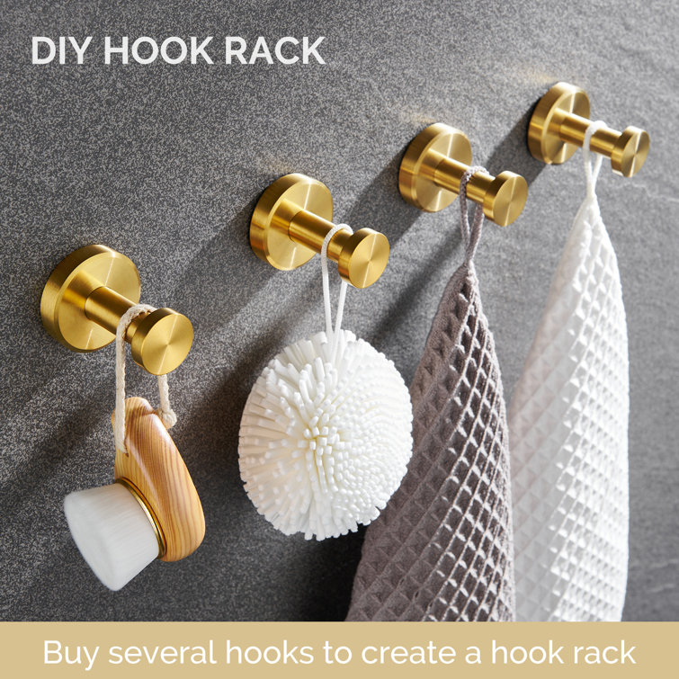 Brushed Gold Stainless Steel Wall Mounted Robe Hook