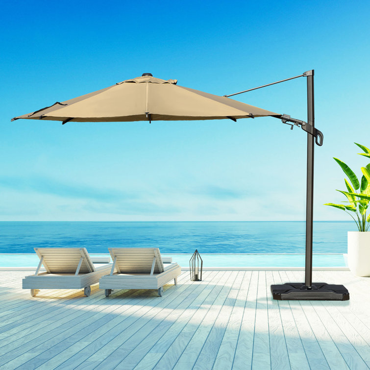 Vienna 10ft Brown Polyester Cantilever Umbrella with Steel Pole
