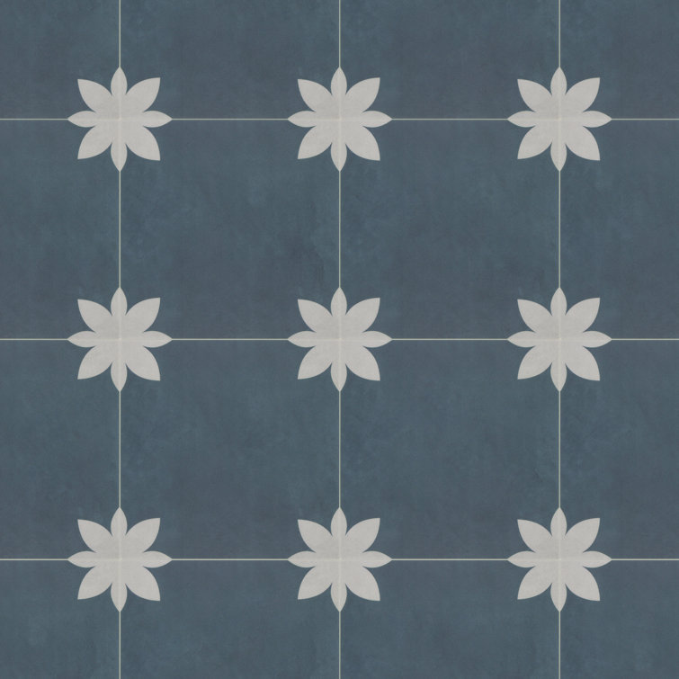 9'' x 9'' Blue Vinyl Peel and Stick Floor Tile
