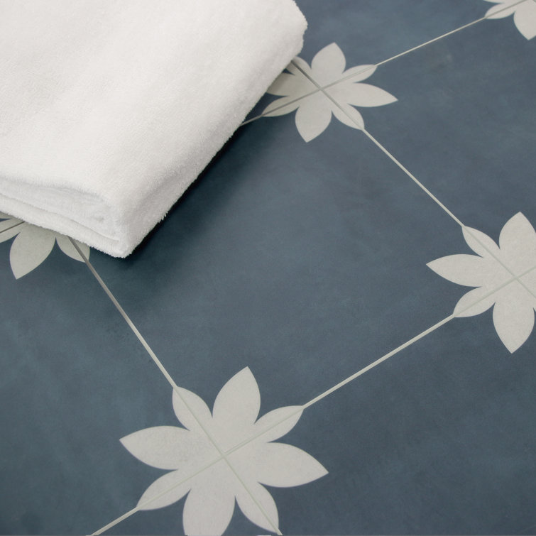 9'' x 9'' Blue Vinyl Peel and Stick Floor Tile