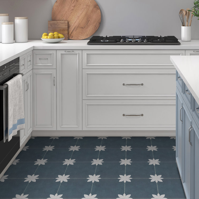 9'' x 9'' Blue Vinyl Peel and Stick Floor Tile