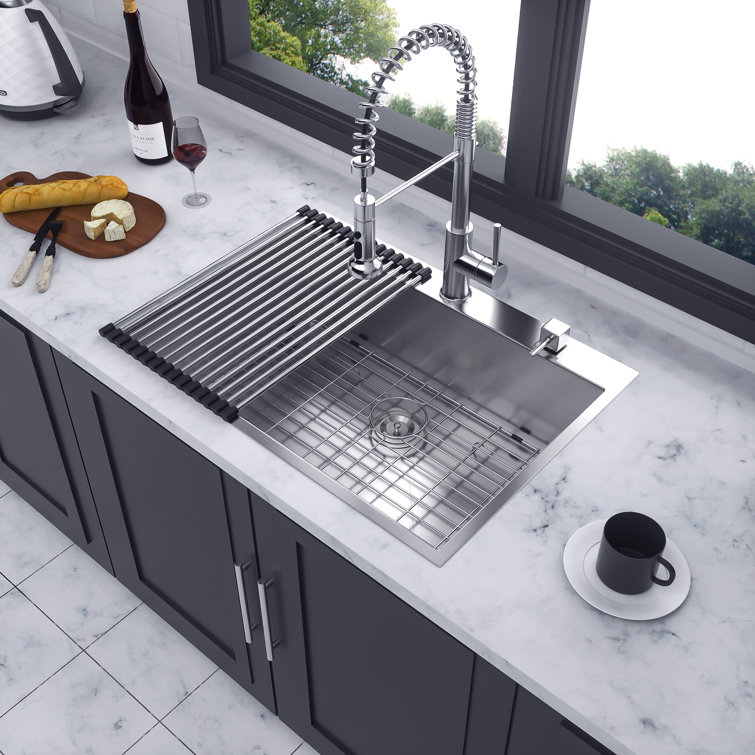 Rainlex 28" Drop-In Single Bowl Stainless Steel Kitchen Sink