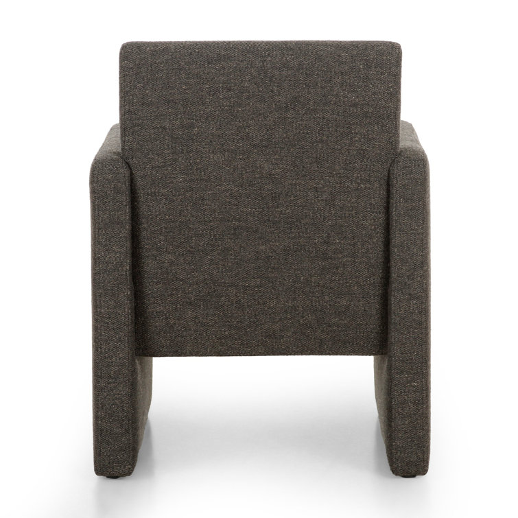 Fayette Cloud Upholstered Wood Arm Chair in White