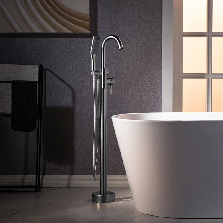 White Low-Profile Rectangular Shower Base with Center Drain
