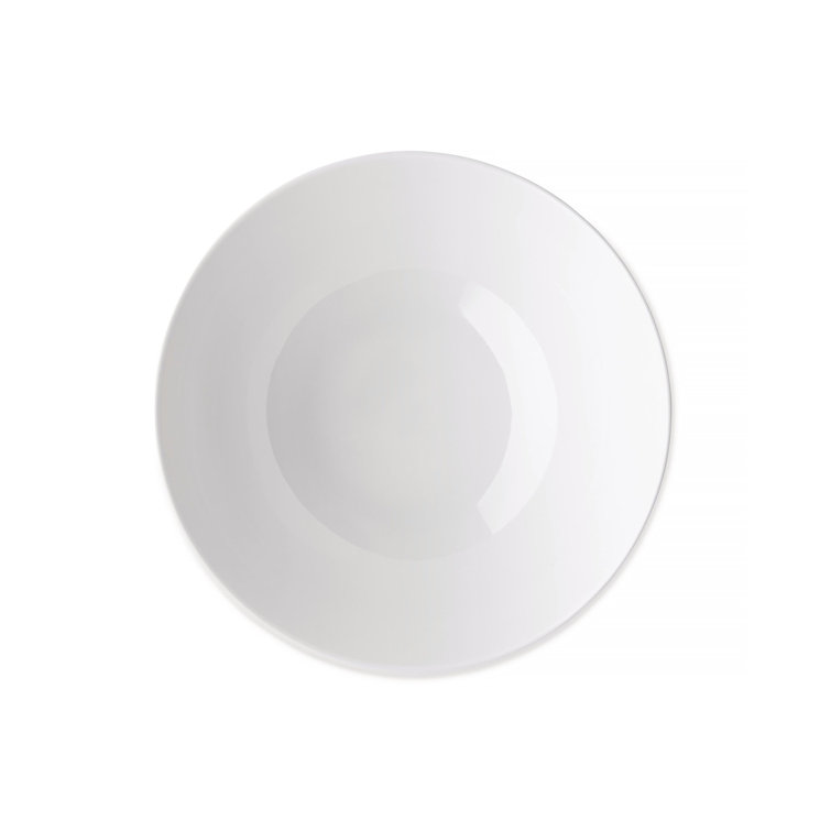 Elegant White Ceramic 9.75" Salad Serving Bowl